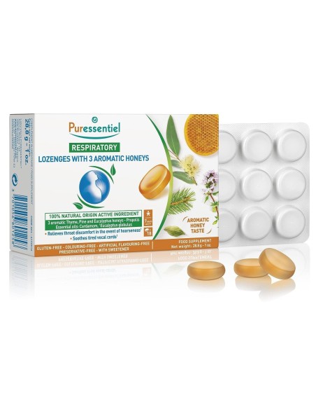 Puressentiel Respiratory Lozenges 3 aromatic honeys Pastile 3 vrste meda