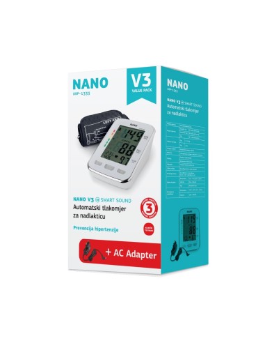 Nano V3 Smart Sound tlakomjer za nadlakticu s govornom funkcijom + adapter