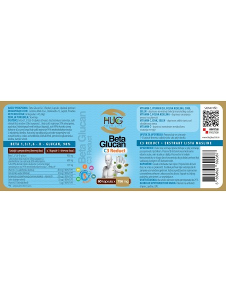 Hug Your Life Beta Glucan & C3 Reduct kapsule 1+1 Promo pakiranje