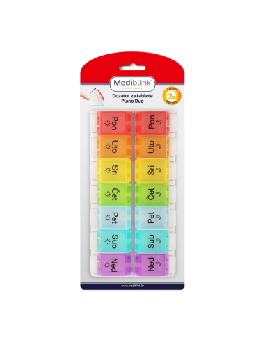 Mediblink Tjedni dozator za tablete Piano Duo 2x/dan M022