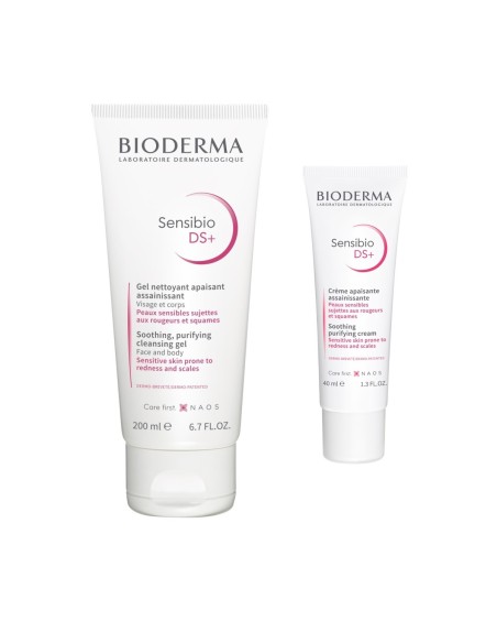 Bioderma Sensibio DS+ gel za čišćenje lica + umirujuća krema Promo pakiranje