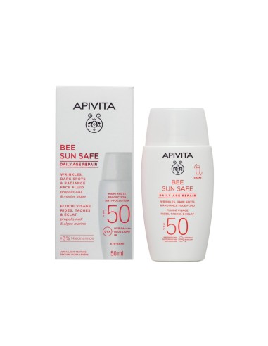 Apivita Bee Sun safe fluid za lice protiv mrlja & starenja spf50