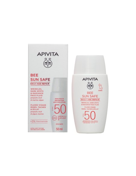 Apivita Bee Sun safe fluid za lice protiv mrlja & starenja spf50
