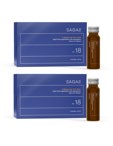 Sagas Rc 18 Collagen Hair Skin Nails tekući dodatak prehrani Promo pakiranje
