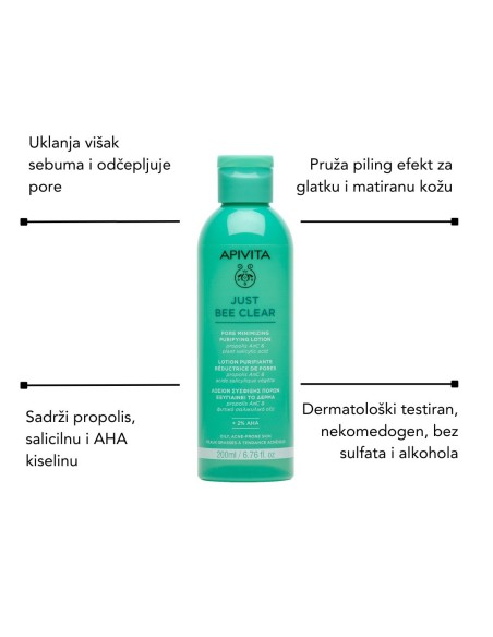 Apivita Just Bee Clear gel za umivanje lica + Just Bee Clear losion + Just Bee Clear matirajuća hidratantna gel krema