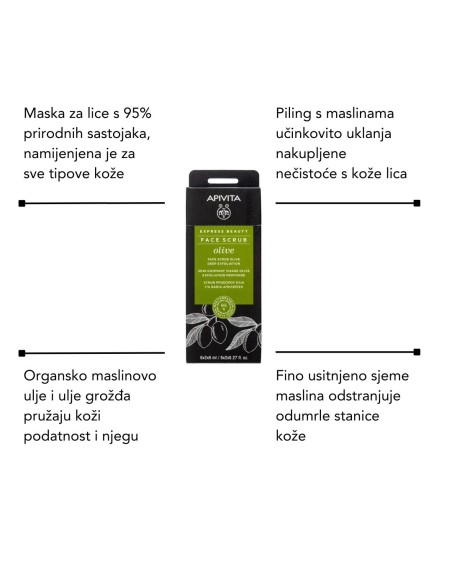 Apivita EXPRESS BEAUTY face scrub olive + Just Bee Clear gel za umivanje lica + Matirajuća hidratantna gel krema