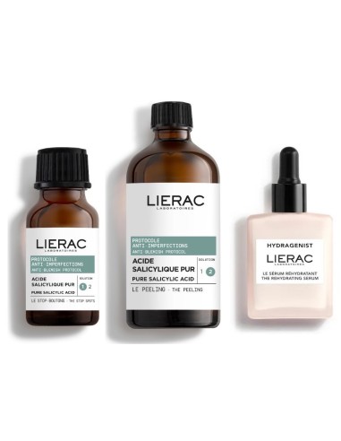 Lierac Koncentrat protiv akni i prištića + Piling protiv akni i prištića + Hydragenist Hidratantni serum