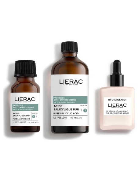 Lierac Koncentrat protiv akni i prištića + Piling protiv akni i prištića + Hydragenist Hidratantni serum