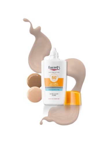 Eucerin Sun Hydro Protect Fluid ultra lagane teksture SPF50+ svijetla ili srednje tamna nijansa