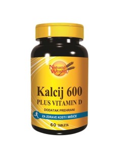 Natural Wealth Kalcij 600 i Vitamin D tablete, dodatak prehrani