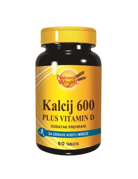 Natural Wealth Kalcij 600 i Vitamin D tablete, dodatak prehrani