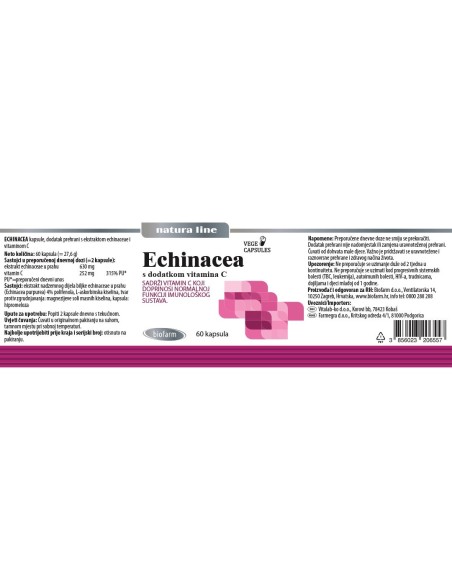 Biofarm NaturaLine Echinacea s dodatkom vitamina C kapsule