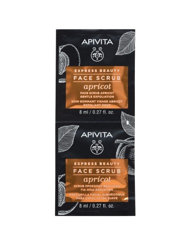 Apivita EXPRESS BEAUTY face scrub appricot gentle exfoliation