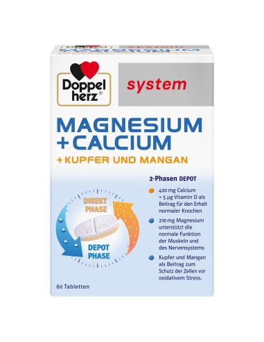 Doppelherz System Magnezij + kalcij, bakar i mangan DEPO tablete