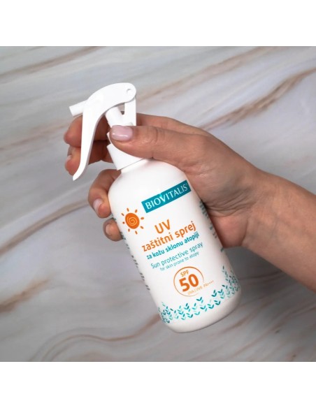 Biovitalis UV zaštitni sprej za kožu sklonu atopiji SPF 50