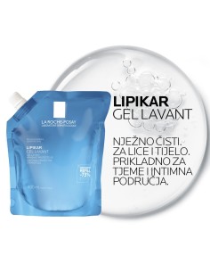 La Roche-Posay Lipikar Gel Lavant Umirujući i zaštitni gel za tuširanje beba, djece i odraslih, za suhu kožu Refill 2