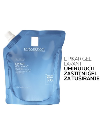 La Roche-Posay Lipikar Gel Lavant Umirujući i zaštitni gel za tuširanje beba, djece i odraslih, za suhu kožu Refill