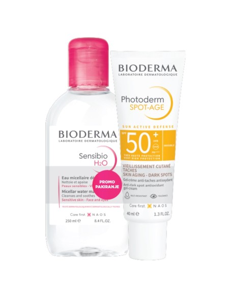 Bioderma Photoderm SPOT-AGE SPF50 krema + Sensibio H2O Promo pakiranje