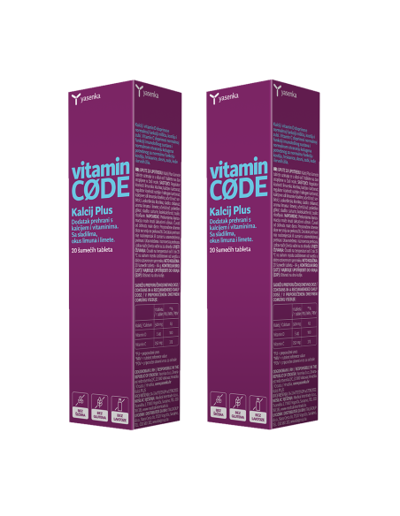 Yasenka Vitamin Code Kalcij Plus šumeće tablete 1+1 PROMO