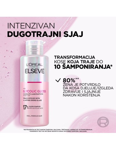 L'Oreal Paris Elseve Glycolic Gloss tretman laminacije
