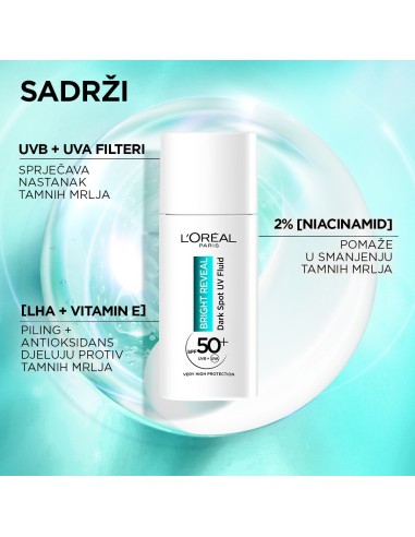 L'Oreal Paris Bright Reveal UV fluid protiv tamnih mrlja 50ml