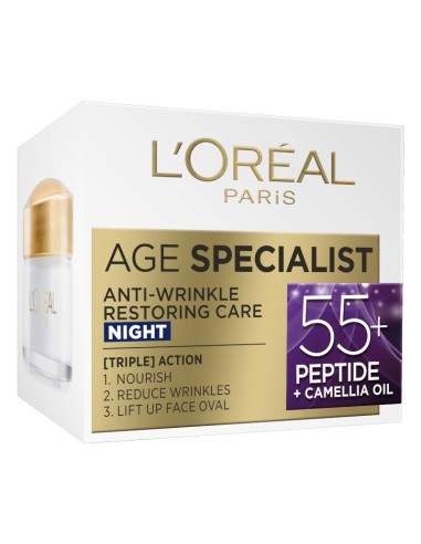 L'Oreal Paris Age Specialist Anti-wrinkle 55+ noćna krema protiv bora 50 ml