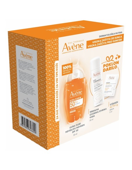 Avene Sun Ultra Fluid nevidljivi SPF 50+ + Termalna izvorska voda + Vitamin Activ Cg Promo pakiranje