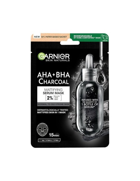 Garnier Skin Naturals Tissue Mask Pure Charcoal Matirajuća serum maska za lice s ugljenom
