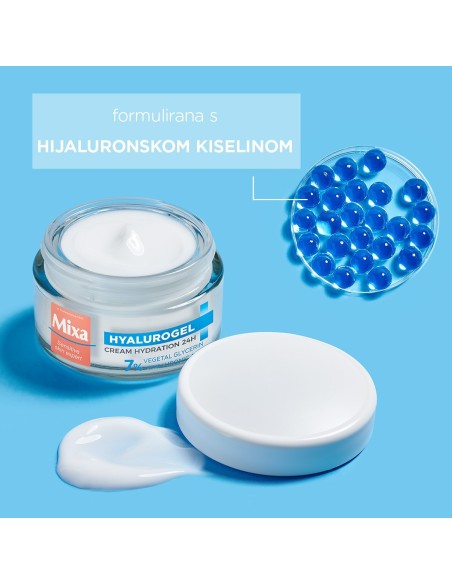 Mixa Hyalurogel Light intenzivna hidratacija, osjetljiva normalna i dehidrirana koža 50 ml