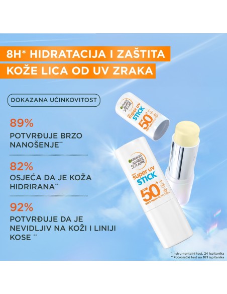 Garnier Ambre Solaire Super UV nevidljivi stik za lice za zaštitu od sunca SPF50+