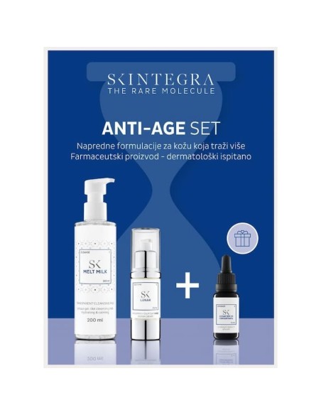 Skintegra Anti-Age Set Melt Milk mlijeko za čišćenje lica + Lunar Krema + Lunar Serum Concentrate Promo pakiranje