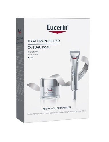Eucerin Anti Age Hyaluron-Filler dnevna krema SPF15 + krema oko očiju Promo pakiranje