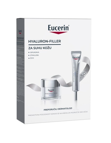 Eucerin Anti Age Hyaluron-Filler dnevna krema SPF15 + krema oko očiju Promo pakiranje