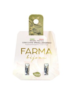 Farma Bijoux Hipoalergene naušnice Crystal Baguette, 12 x 4 mm