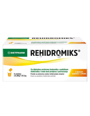 Dietpharm Rehidromiks naranča i limun sa sladilima prašak