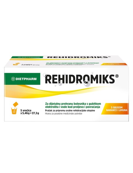 Dietpharm Rehidromiks naranča i limun sa sladilima prašak