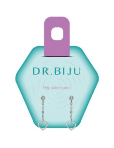Dr. Biju Hipoalergene naušnice DDH33C001 DROP HEARTH 3.3 mm Crystal
