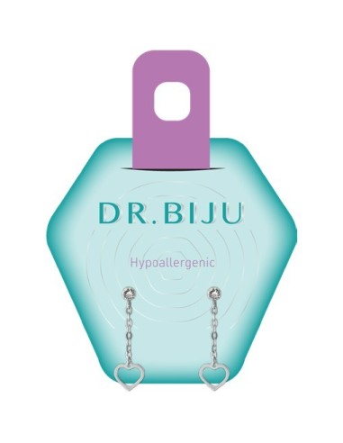 Dr. Biju Hipoalergene naušnice DDH33C001 DROP HEARTH 3.3 mm Crystal