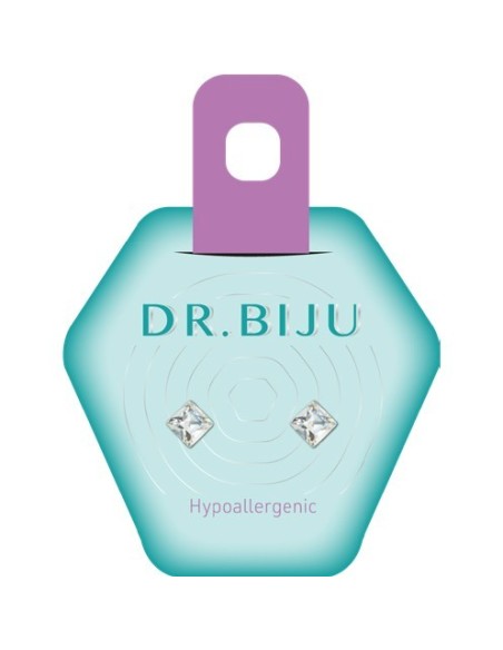 Dr. Biju Hipoalergene naušnice DSQ60C001SQUARE 6.0 mm Crystal