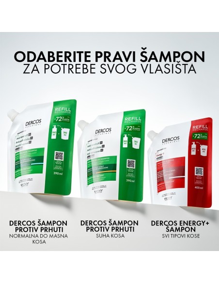 Vichy Dercos Šampon Energy+ protiv ispadanja kose Refill 400 ml