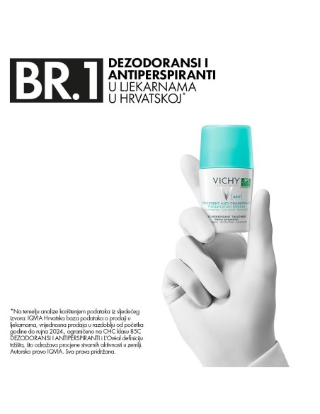 Vichy Deodorant Roll-on dezodorans protiv prekomjernog znojenja do 48h (zeleni)