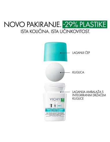Vichy Deodorant Roll-on dezodorans za regulaciju prekomjernog znojenja anti trace