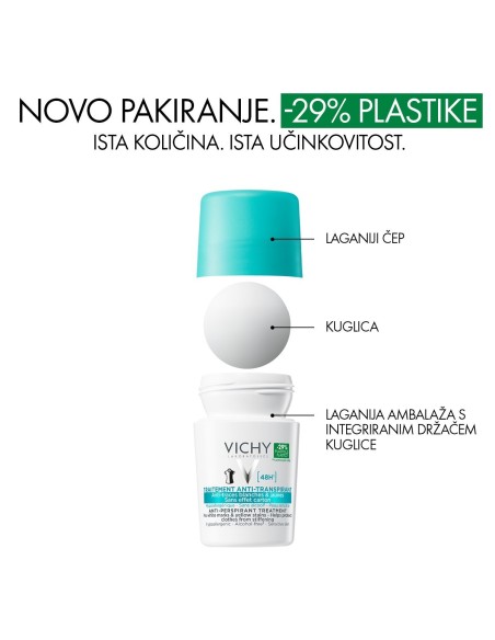 Vichy Deodorant Roll-on dezodorans za regulaciju prekomjernog znojenja anti trace
