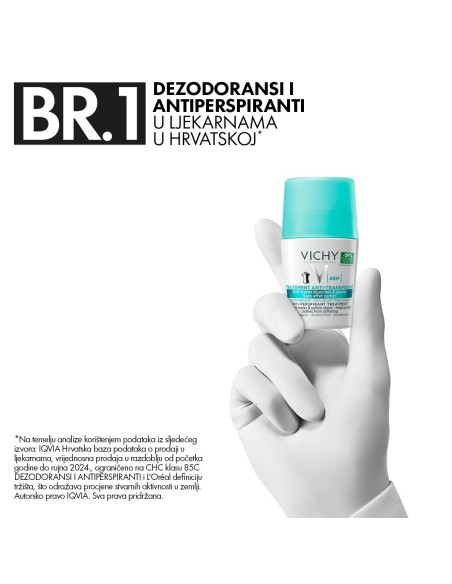 Vichy Deodorant Roll-on dezodorans za regulaciju prekomjernog znojenja anti trace