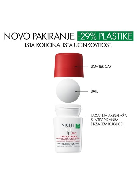 Vichy Deodorant Clinical Control Roll-on dezodorans protiv neugodnih mirisa do 96h (white)