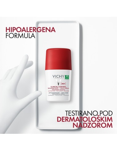 Vichy Deodorant Clinical Control Roll-on dezodorans protiv neugodnih mirisa do 96h (white)
