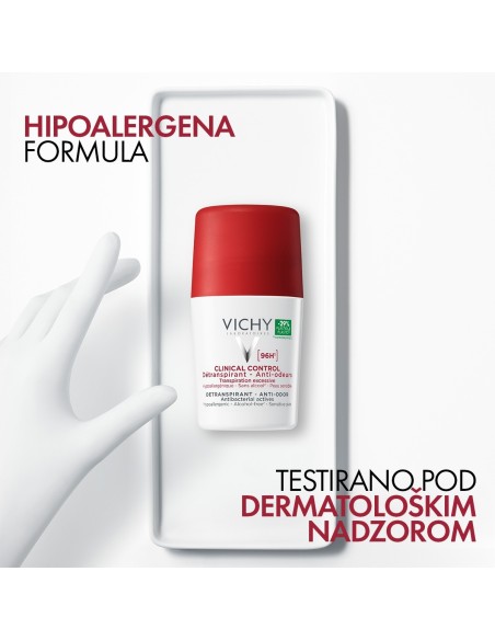 Vichy Deodorant Clinical Control Roll-on dezodorans protiv neugodnih mirisa do 96h (white)