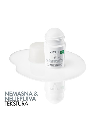 Vichy Deodorant Roll-on dezodorans za regulaciju znojenja do 48h za osjetljivu kožu (bijeli)