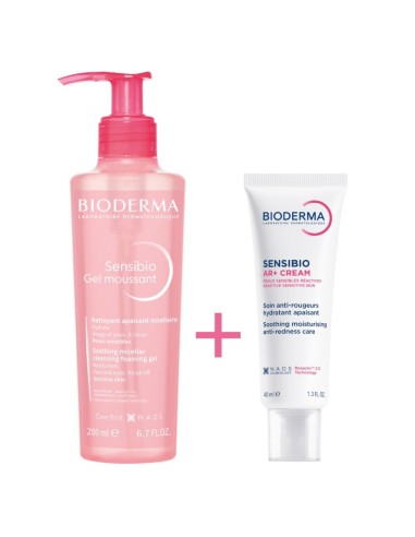 Bioderma Sensibio Pjenušavi gel 200 ml + Sensibio AR+ krema 40 ml Promo pakiranje