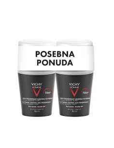 Vichy Homme Antiperspirant roll-on za zaštitu od znojenja do 72h Duo Promo pakiranje